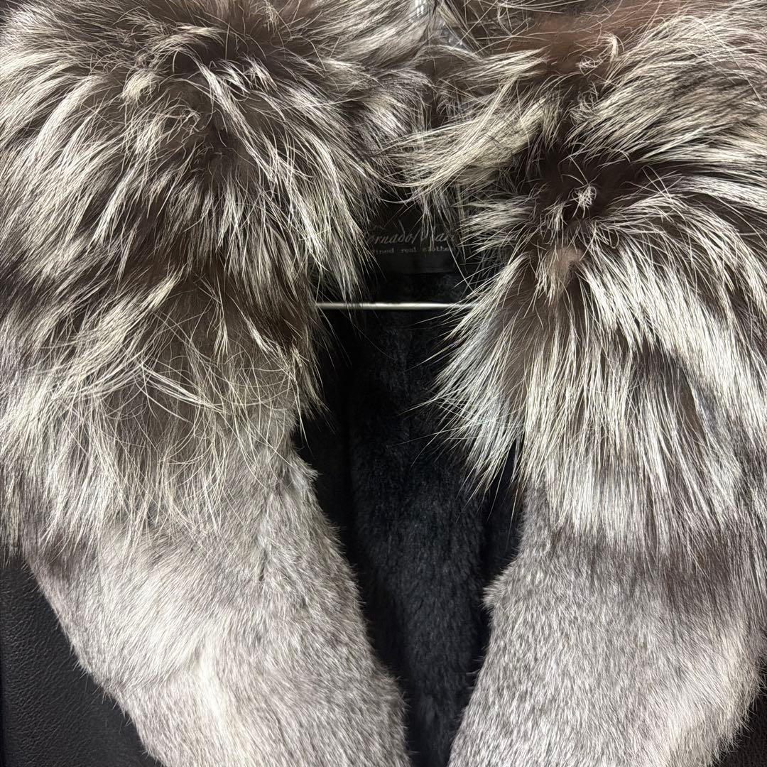 希少‼︎ トルネードマート マキシレザーシルバーフォックスコンビ