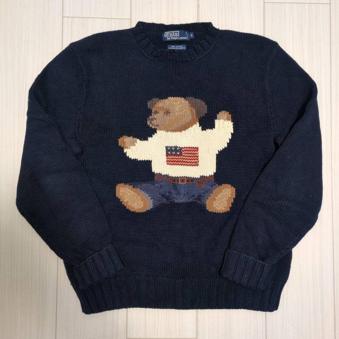 ビンテージ Polo by Ralph Lauren クマ刺繍ニットセーター - メルカリ