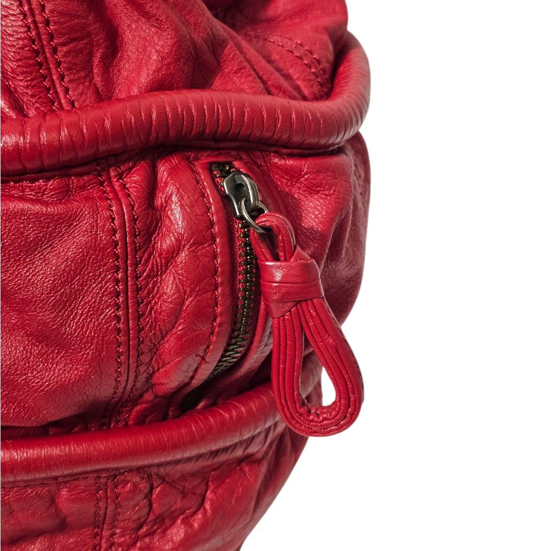 Diesel 2000s Red Leather Shoulder Bag