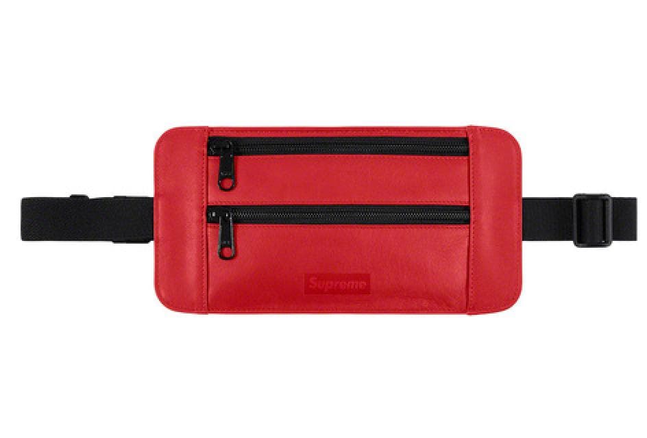 新品 19ss Supreme レザー ウエスト ショルダーポーチ Red シュプリーム☆レザーウエストポーチ☆Leather Waist Bag (Supreme