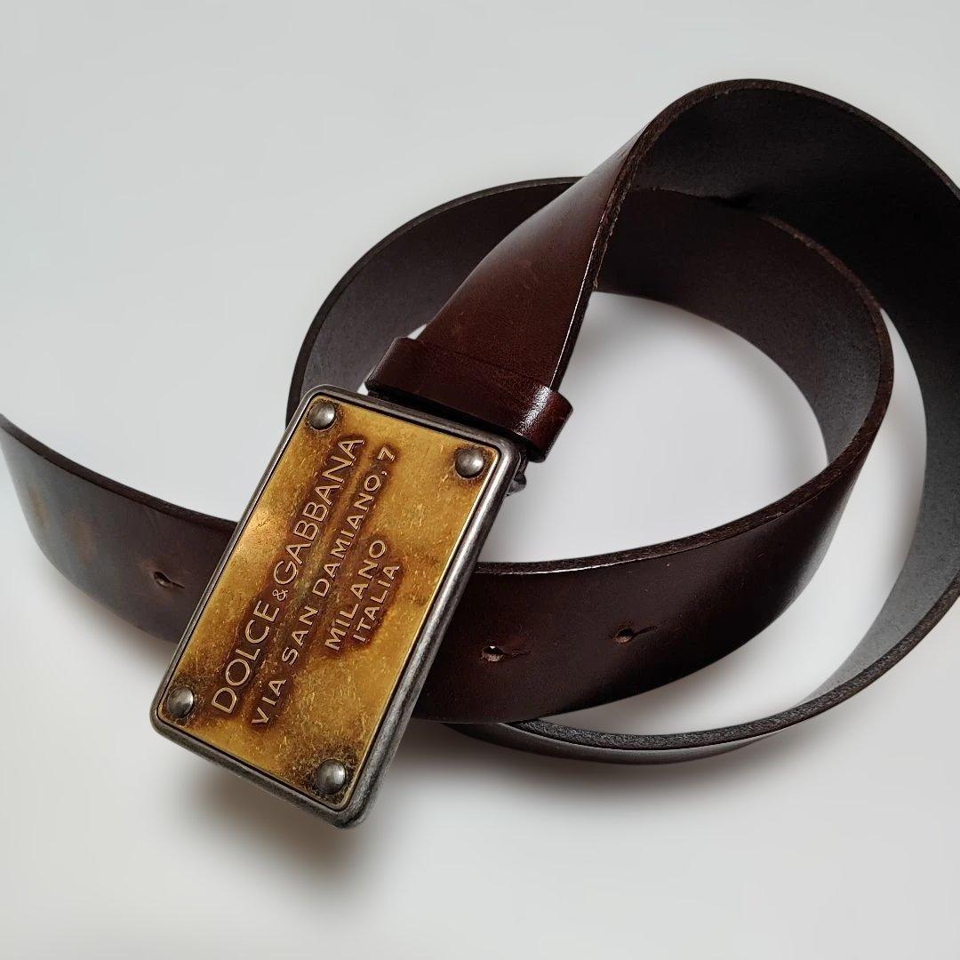 DOLCE & GABBANA レザー ベルト ブラウン レザーベルト ブラウン ドルガバ｜Yahoo!フリマ（旧PayPayフリマ）