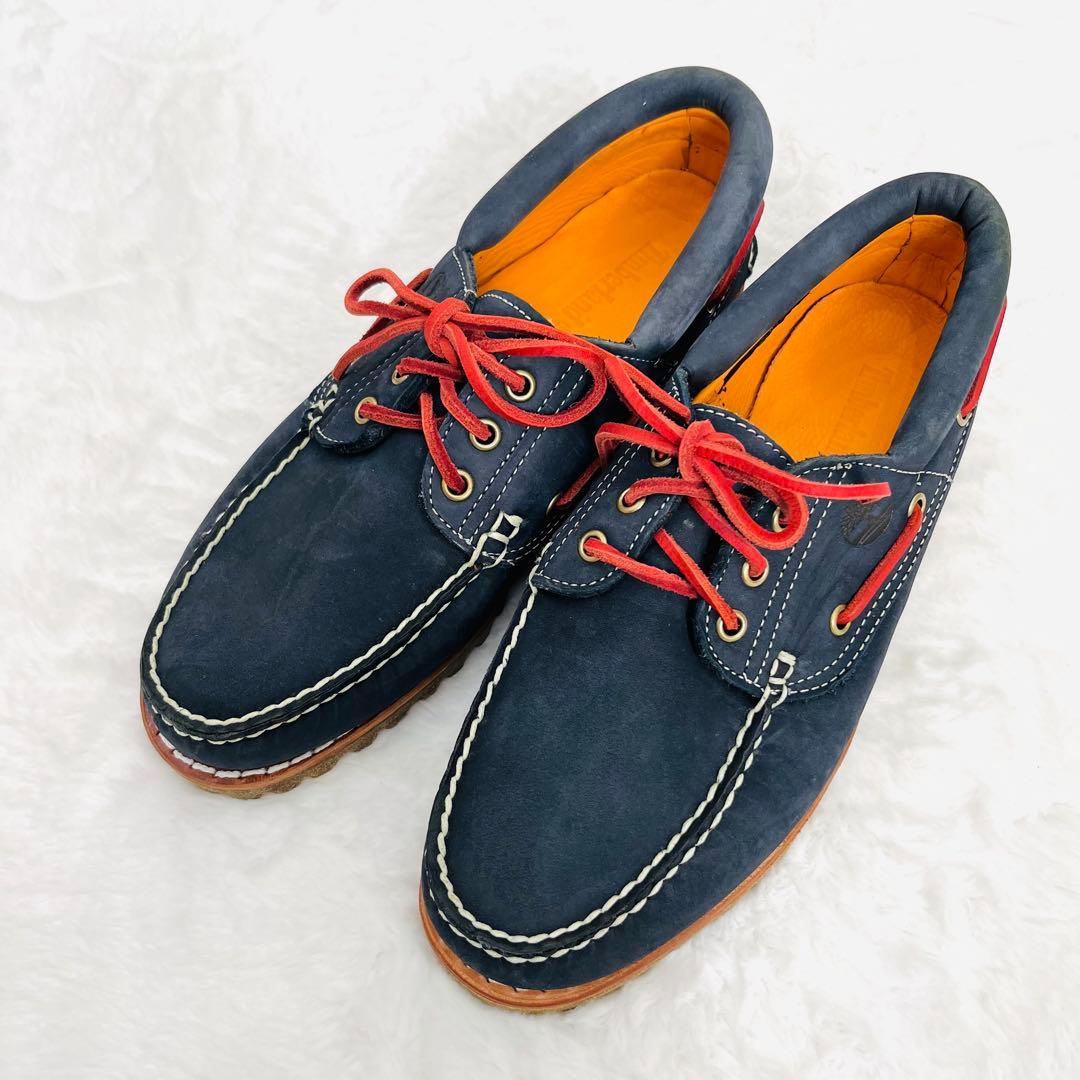 【美品】Timberland ヌバック デッキシューズ【8】ネイビー 中古・古着通販】Timberland (ティンバーランド) 3eye Classic DB