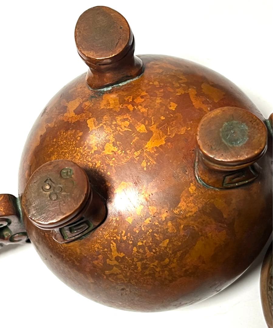 銅製 三足 香炉 兎 中国 古美術 骨董 詳細不明 蔵出し - メルカリ