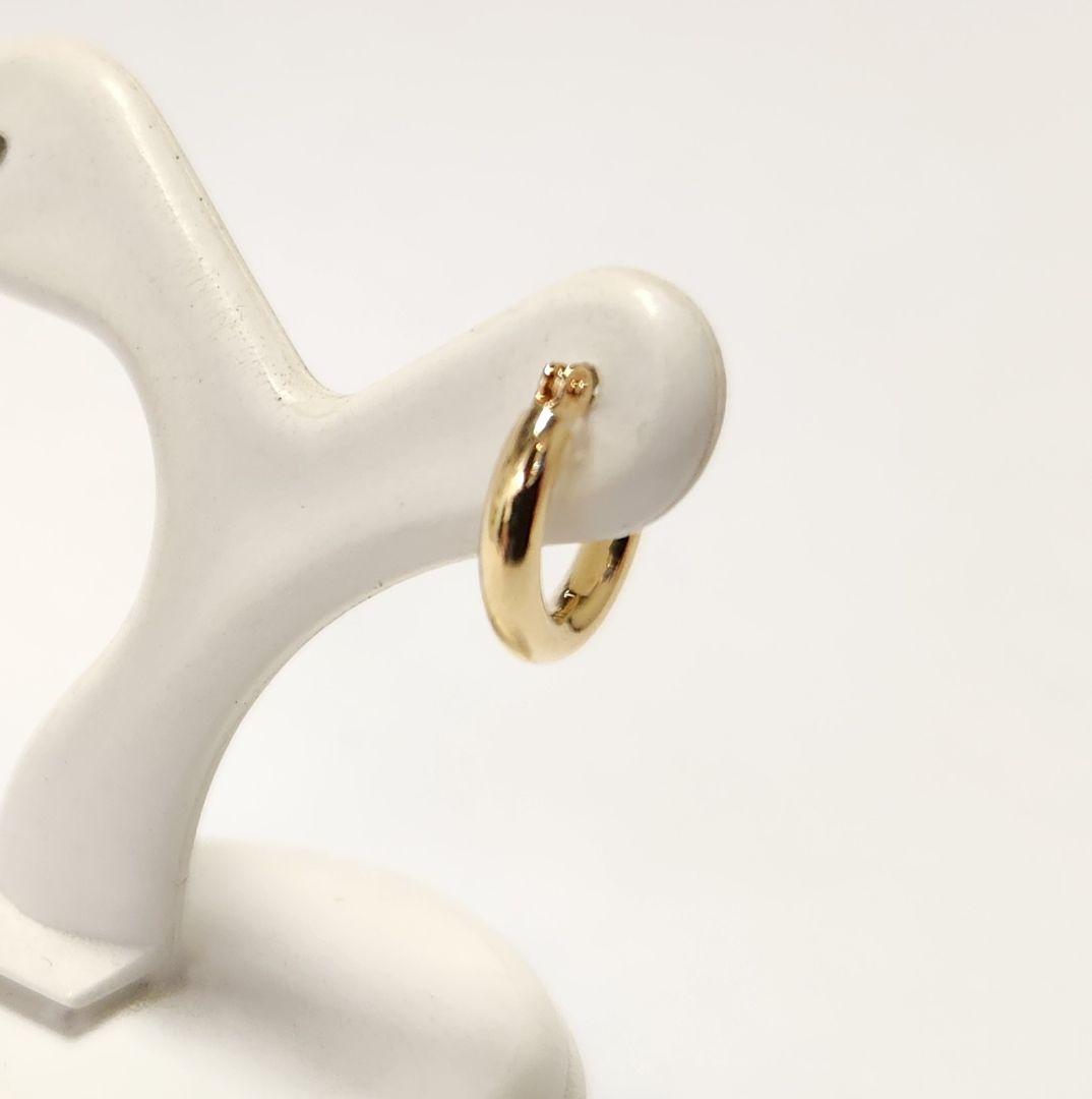 新品　K18シンプルフープピアス(リングピアス)　サイズ2mm×10mm　片耳分 18596.jpg