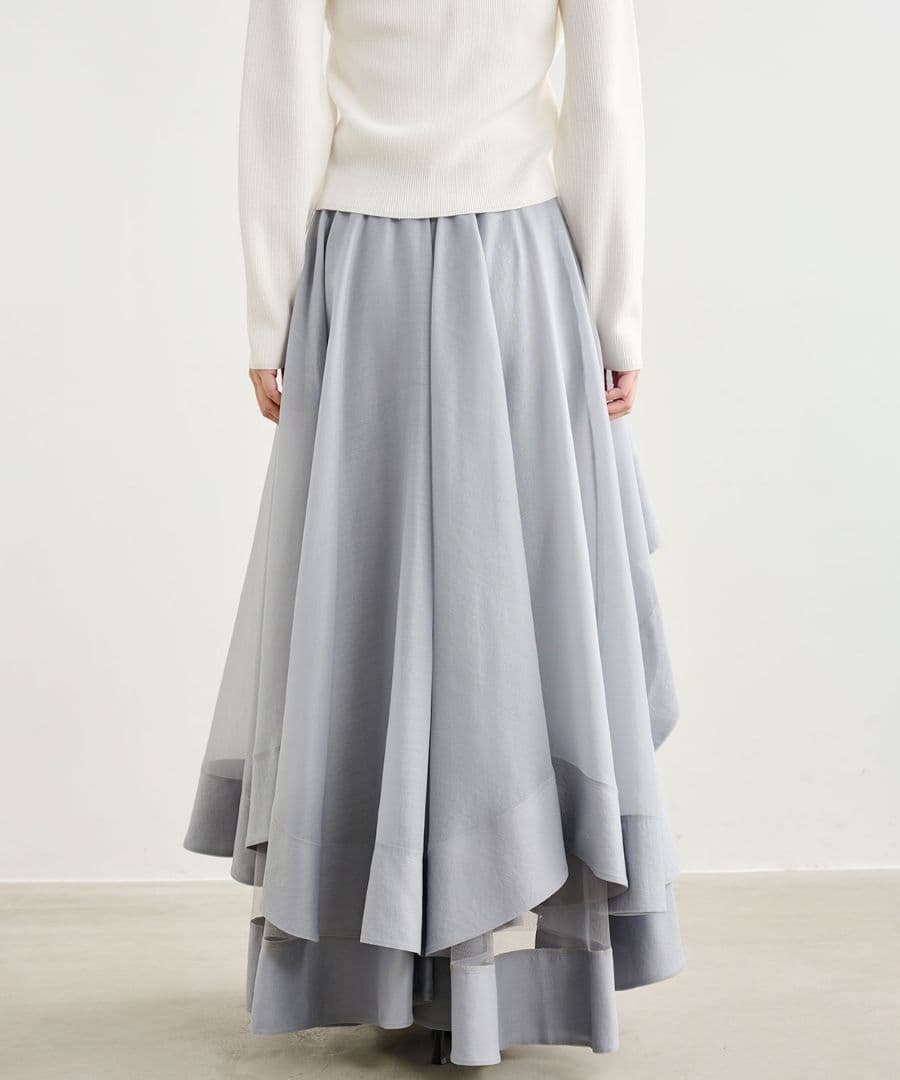 ココディール 即完再販なし ウェーブフレアオーガンジースカート 26ss