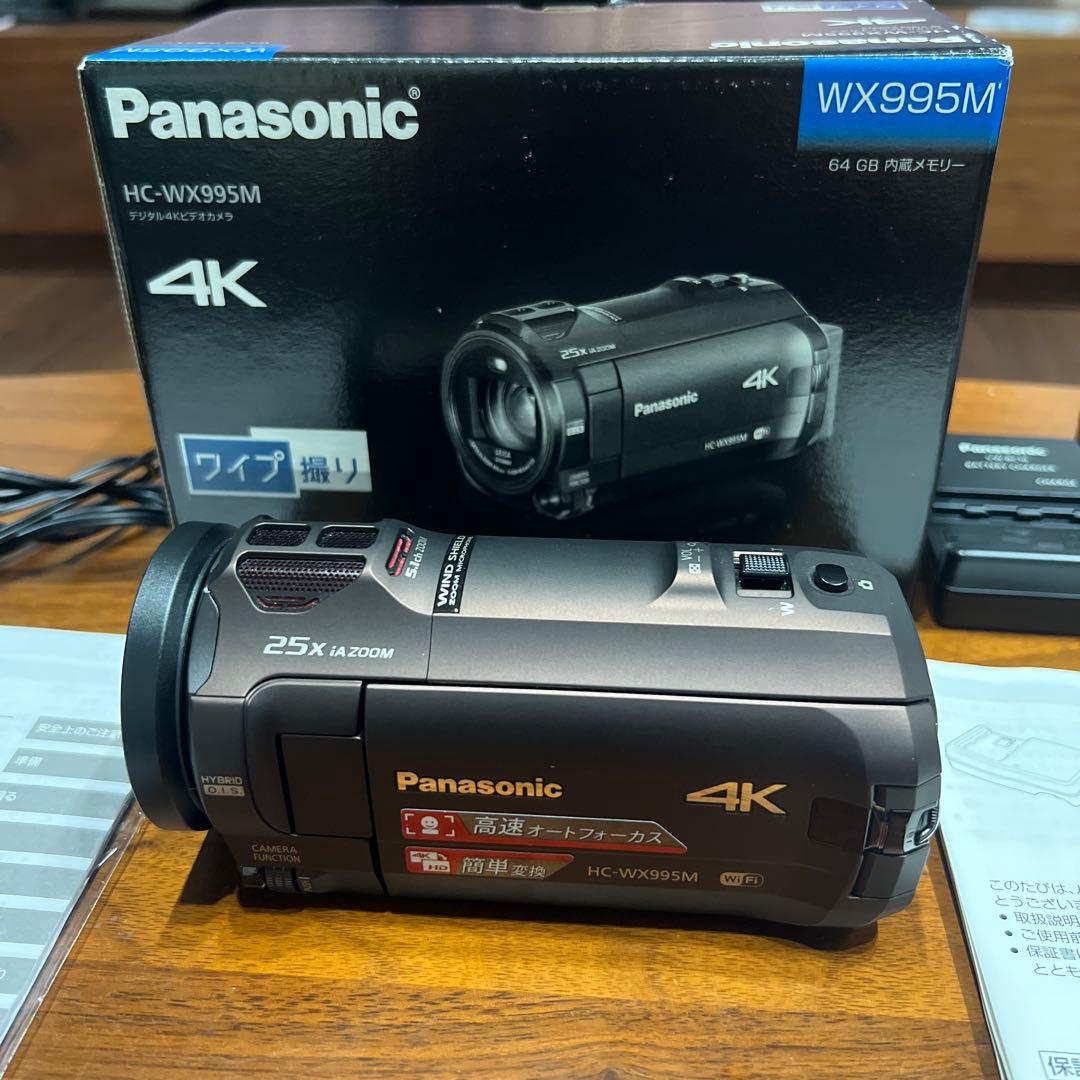 美品　パナソニック 4K ビデオカメラ HC-WX995M-T 64GB Amazon.co.jp: パナソニック 4K ビデオカメラ WX995M 64GB ワイプ撮り