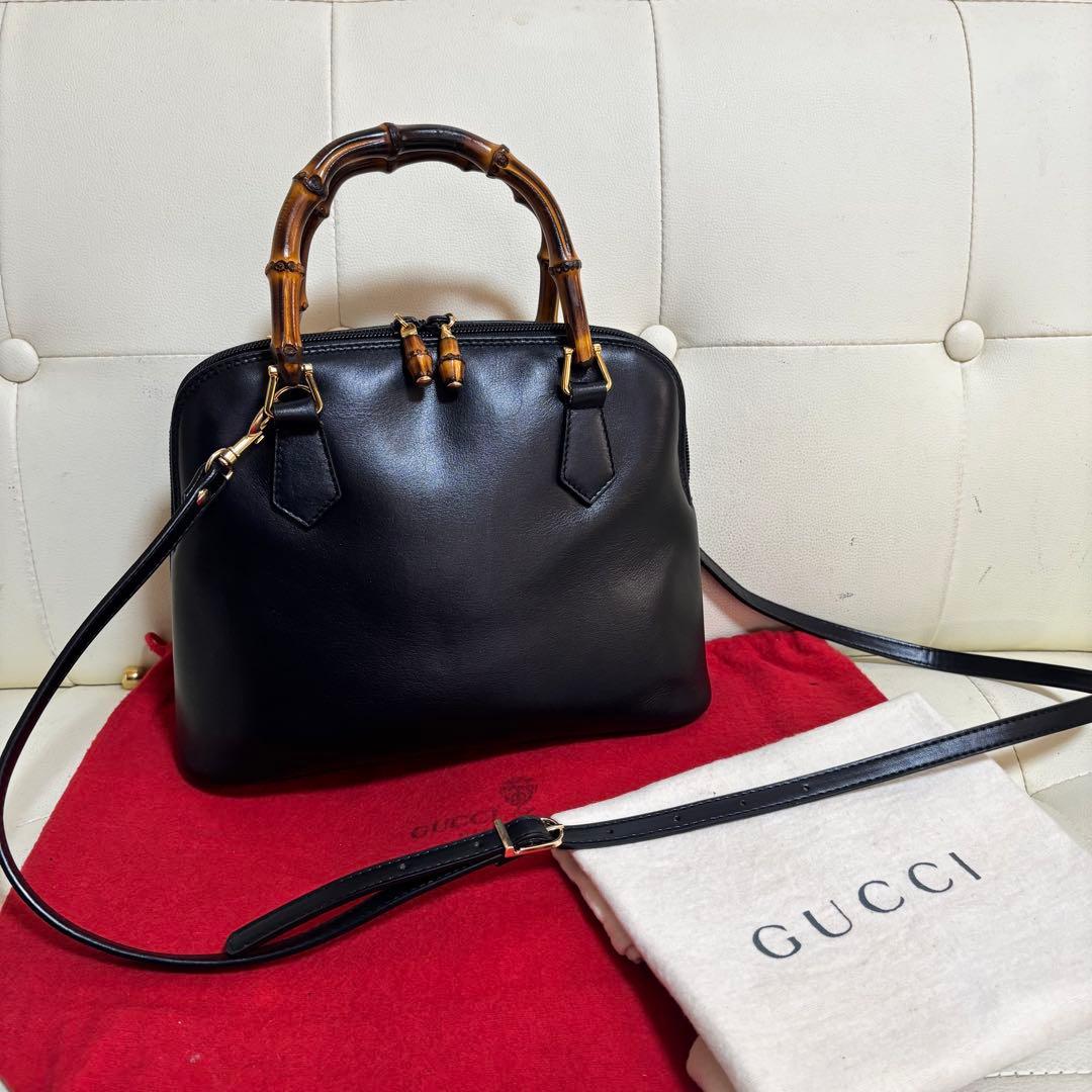 ほぼ 未使用 付属品あり GUCCI オールドグッチ バンブー 2way バッグ