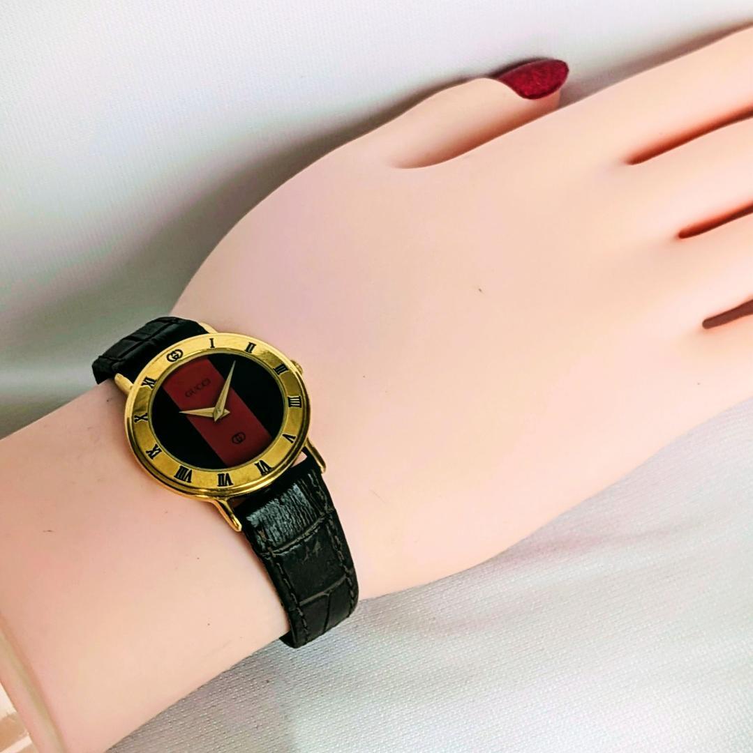 良品 GUCCIレディース腕時計3000Lシェリーライン キュート イタリア