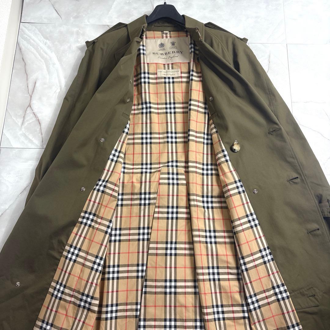 バーバリー ウエストミンスター トレンチコート メンズ カーキオリーブ
