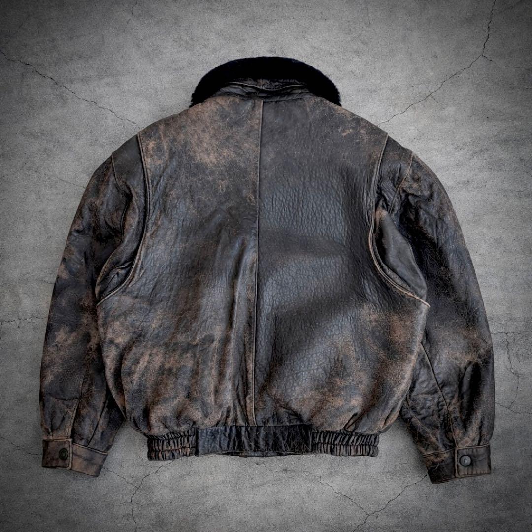 羊革】90s vintage leather jacket g1 a2 短丈 - メルカリ