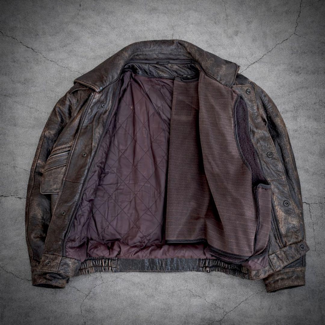 羊革】90s vintage leather jacket g1 a2 短丈 - メルカリ