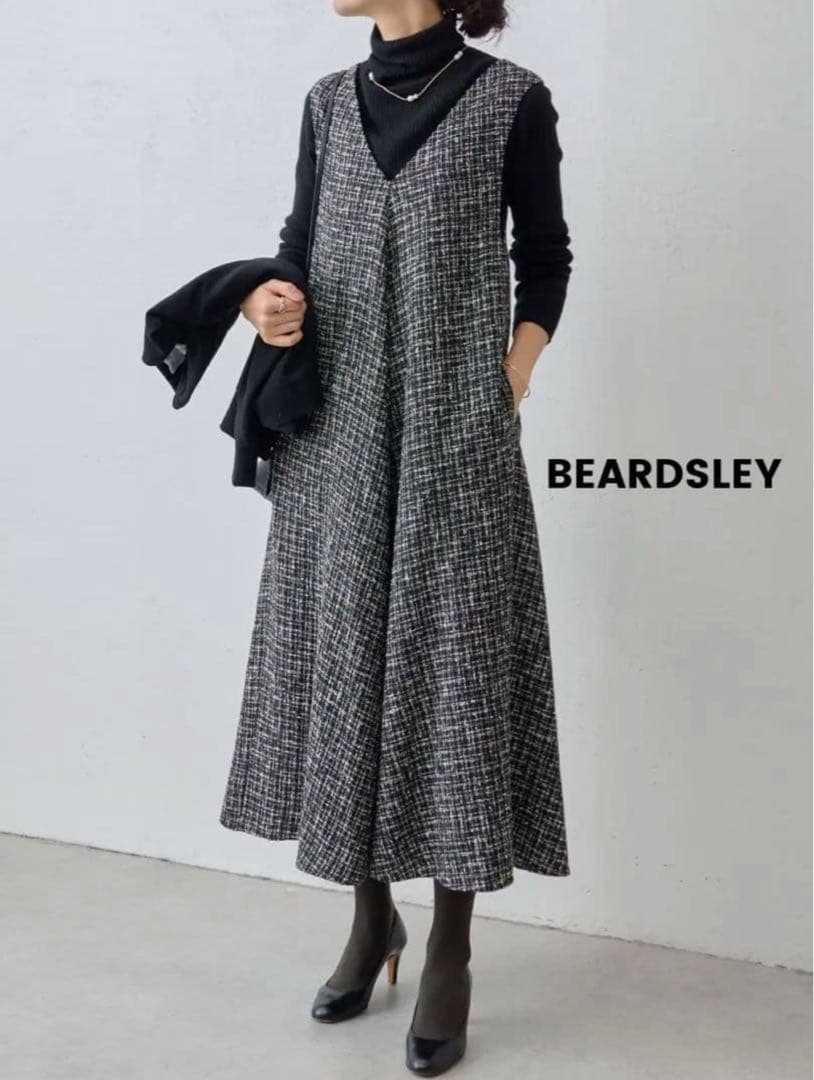 BEARDSLEY ⭐︎ビアズリー ツィードフレアワンピース BEARDSLEY（ビアズリー）の「《ビアズリー》ツイードフレアワンピース