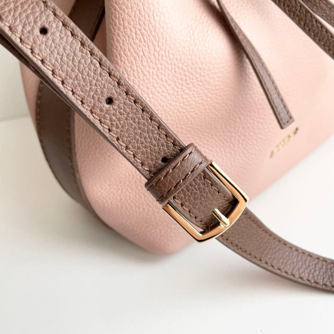 フルラ コスタンザ バケット ハンドバッグ バイカラー レザー ほぼ新品