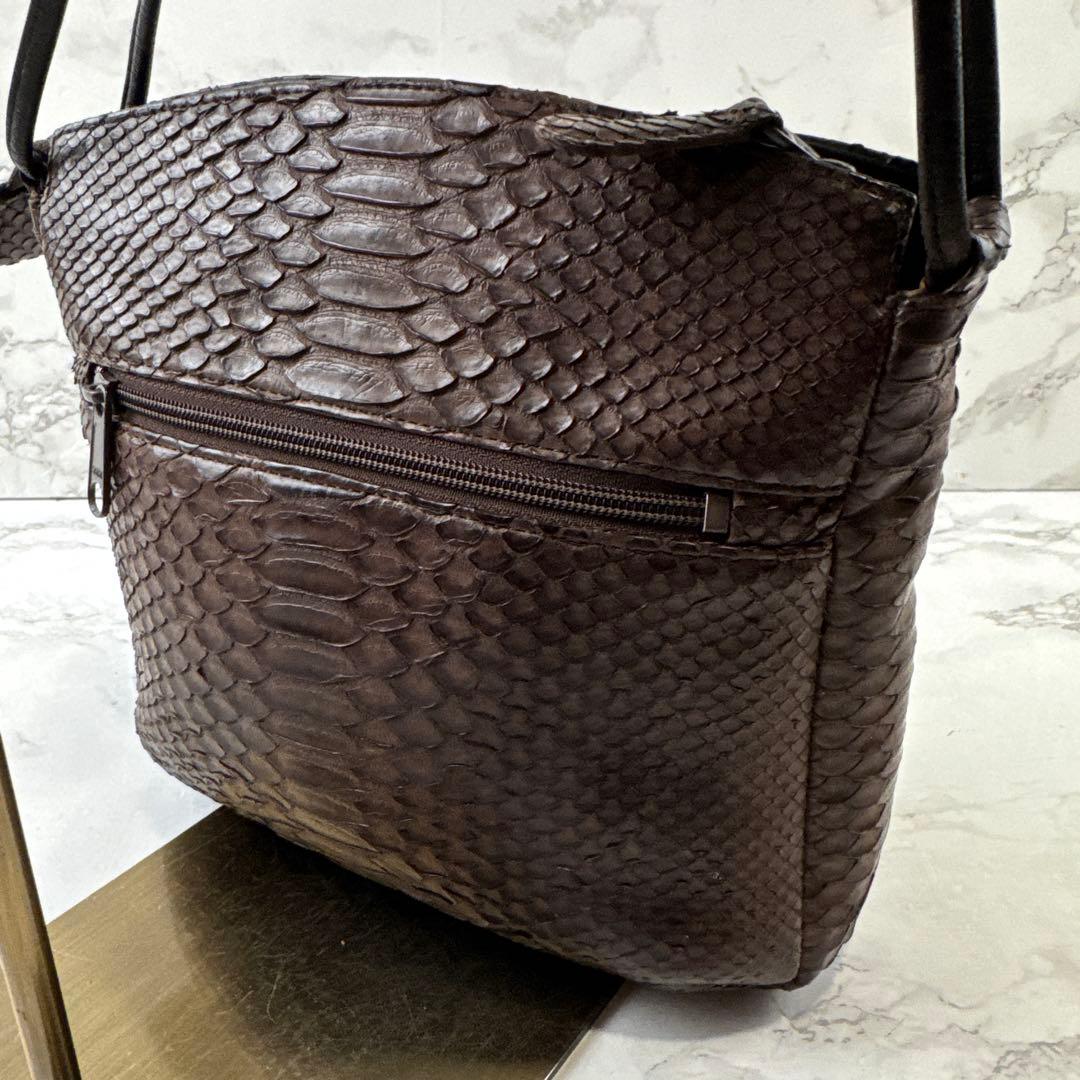 ノーブランド 蛇革 パイソンレザー エキゾチックレザー ミニショルダー