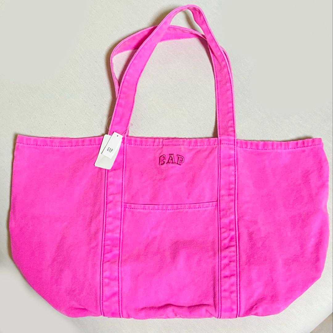 新品 GAP トートバッグ ネオンピンクグロウ ロゴトート - メルカリ