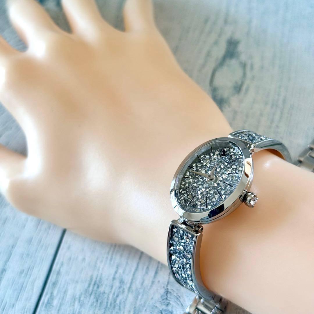 希少】Swarovski スワロフスキー 腕時計 クリスタルロック オーバル