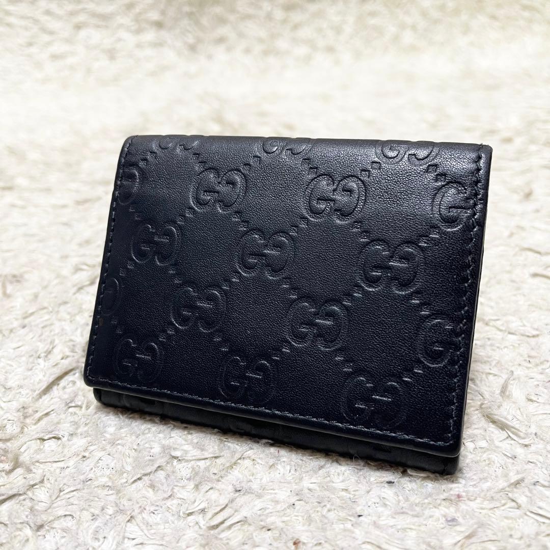 GUCCI 名刺ケース　カードケース　シマ　レザー　GG柄　ロゴ金具　黒　定期 楽天市場】グッチ GUCCI（ブランドグッチ）（定期入れ・パスケース