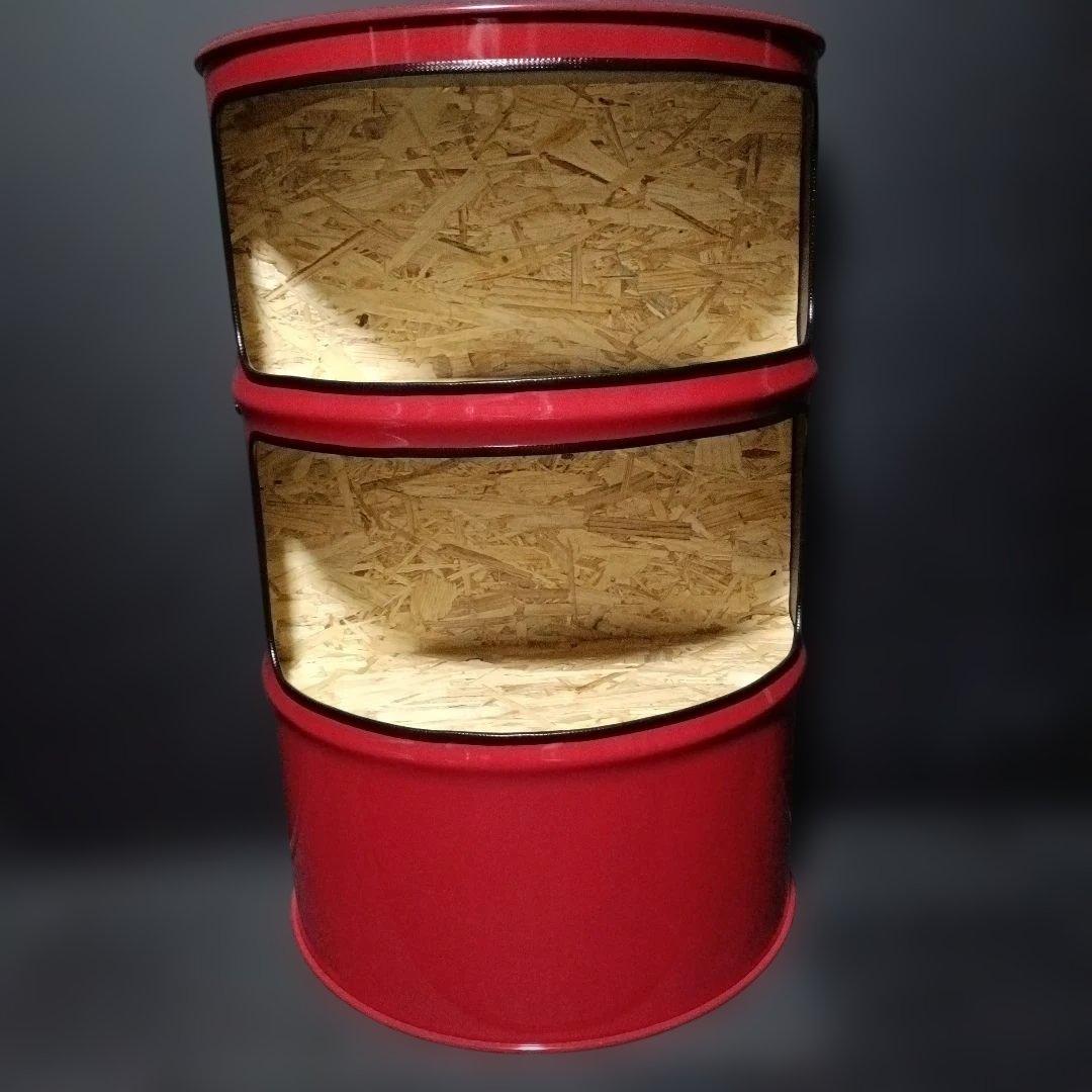 ​ドラム缶remakeBOX レッド＆OSB合板仕上げ！インダストリアルアート ドラム缶remakeBOX レッド＆OSB合板仕上げ！インダストリアルアート
