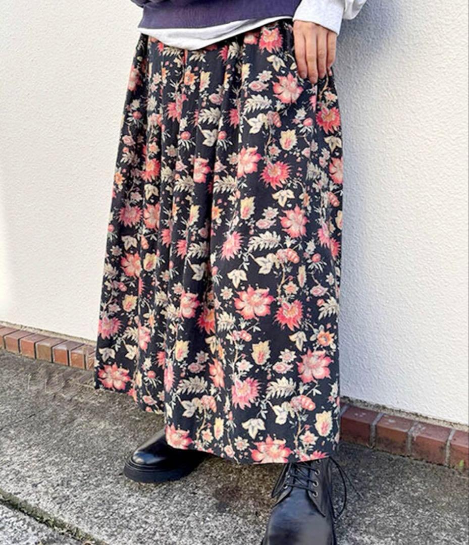 ジャーナルスタンダード ラックス ソイル フラワープリントギャザースカート SOIL】 SMALL FLOWER PRINT GATHERED SKIRT（ロング・マキシ丈スカート