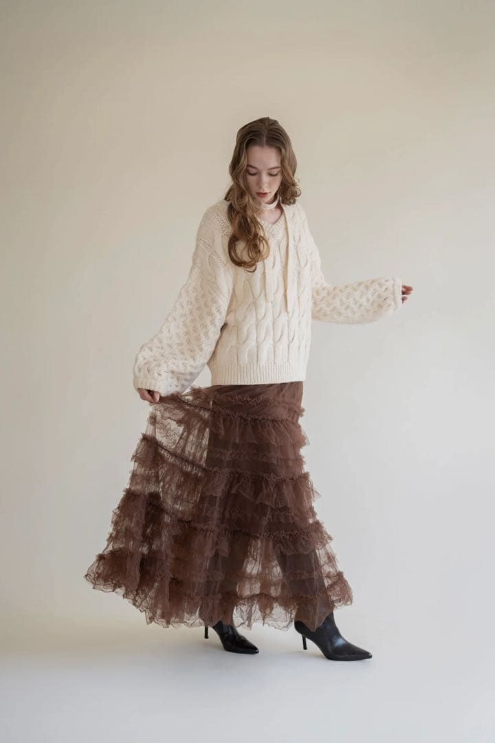新品タグ付き✨Acka tulle long skirt チュールスカート - メルカリ
