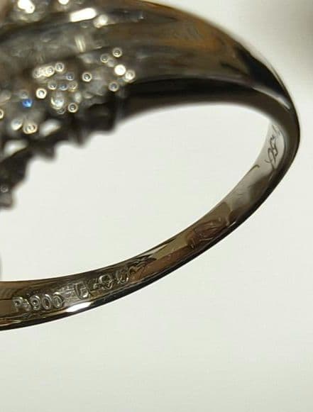 Pt900 アレキサンドライトキャッツアイ 4.3g 0.9ct 13.5号