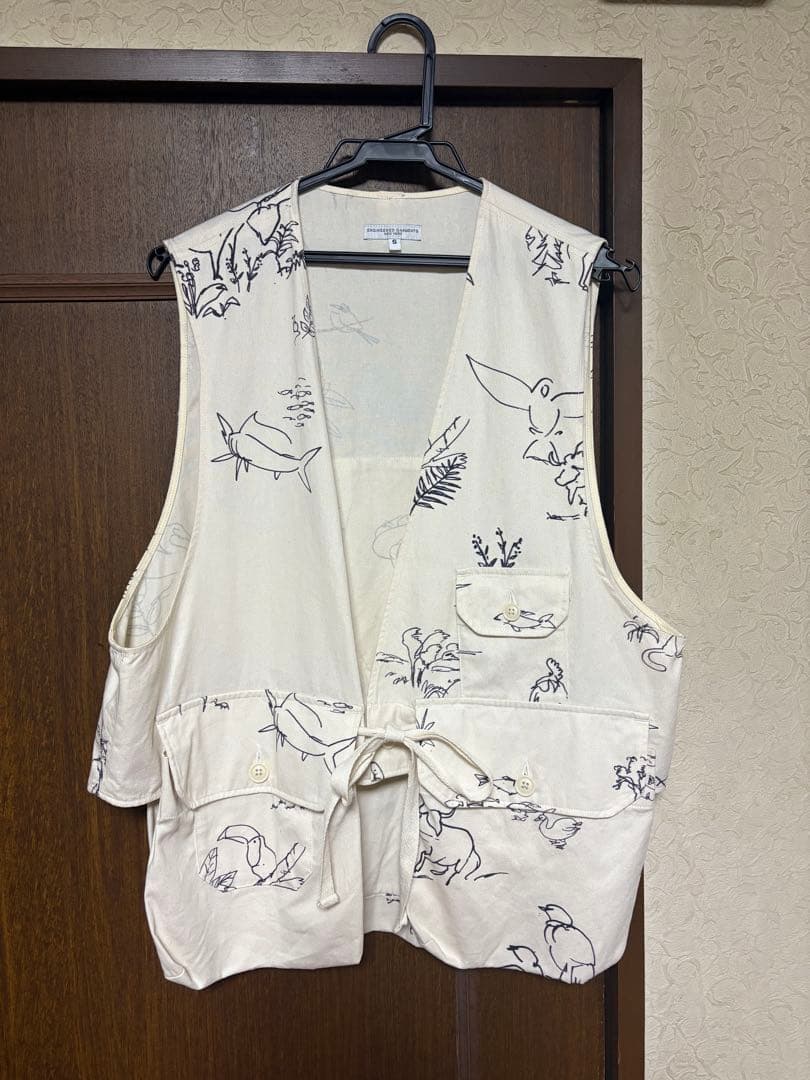 [最終値下]エンジニアードガーメンツ　FOWLVEST アニマルプリントツイルS Engineered Garments (エンジニアードガーメンツ) 