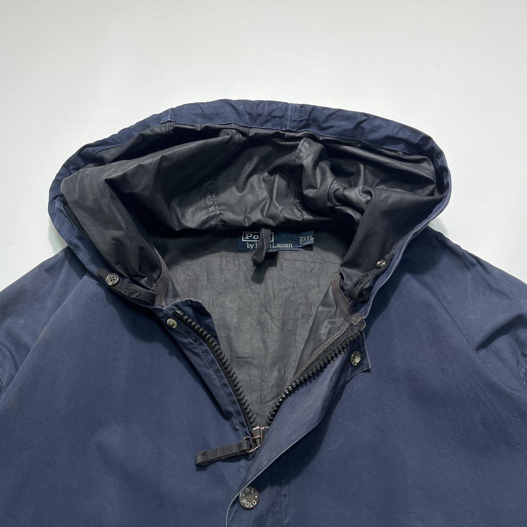 90s〜 ラルフローレン ミリタリー モッズコート 2XL 紺 ネイビー7717