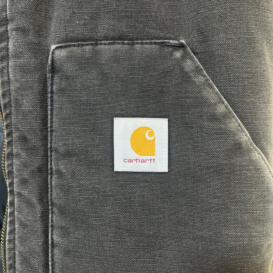希少USA Carhartt カーハート ダックベスト Lフェードvintage リアルフェード 90s カーハート ダックベスト 腰ゴム USA製 CHT茶系