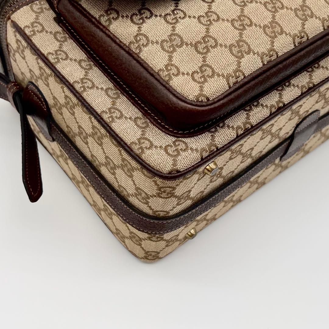 希少 GUCCI ショルダーバッグ GG キャンバス レザー BOX型 - メルカリ