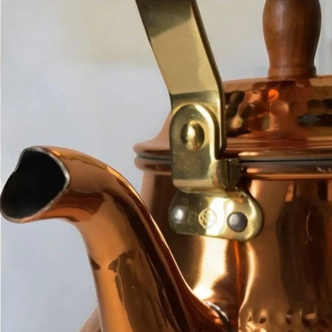 未使用品 島本製作所 鎚目仕上げ 純銅製 ベルケトル 薬缶 レトロ 1.6ℓ