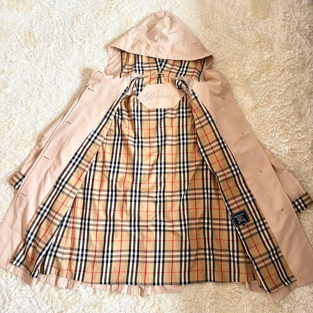 バーバリーズ ステンカラーコート フード付き ベージュ 9AR ノバ