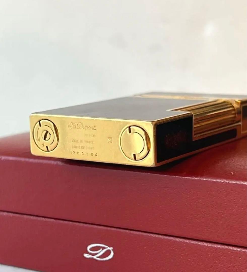 ST. デュポン ガスライター 漆 金ラメ ブラックゴールド ライン2