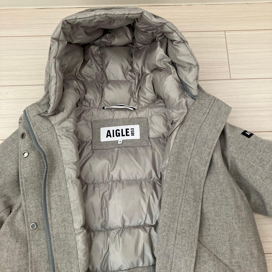 AIGLE ロングウールインサレーションフーデッドコート　40 セール】 ロングウールインサレーションフーデッドジャケット （その他