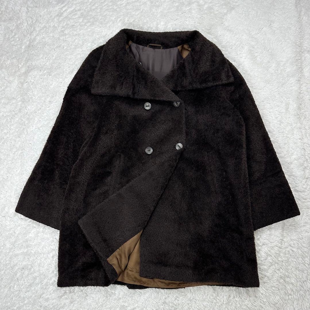 マックスマーラ　シャギーコート　ロングコート　アルパカ混　 大きいサイズ　42 Max Mara - 極美品 マックスマーラ Max Mara STUDIO コート フード付き