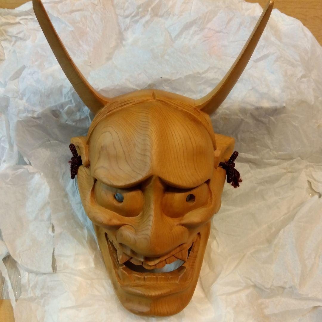 最終OFF 般若 お面 木彫り 伝統工芸 鬼 - メルカリ