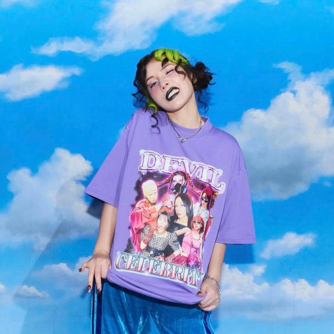 仲里依紗 Tシャツ RE. パープル ツアーTシャツ re. 仲里依紗 tシャツ アールイードット - メルカリ