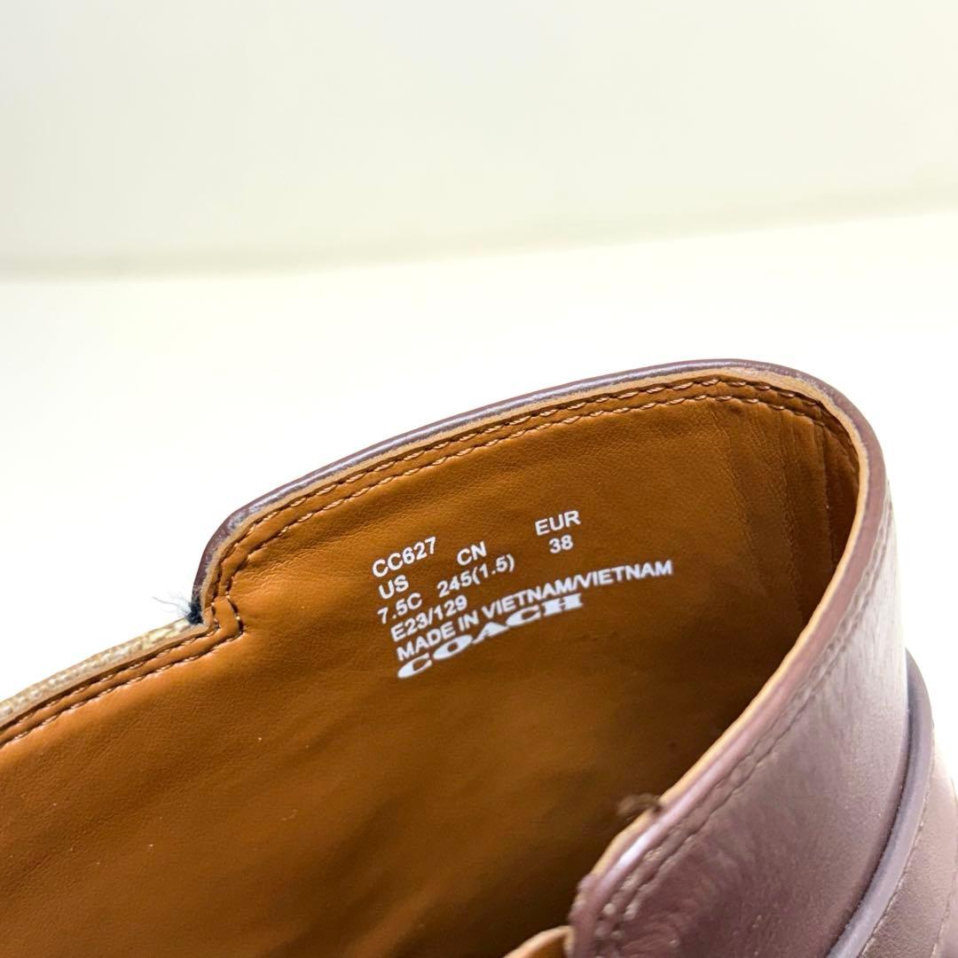 今日まで価格‼️(極美品)COACH ショートブーツ ブラウン 24.5cm