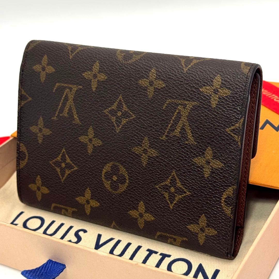 美品】ルイヴィトン モノグラム エテュイパピエ 三つ折り財布 財布