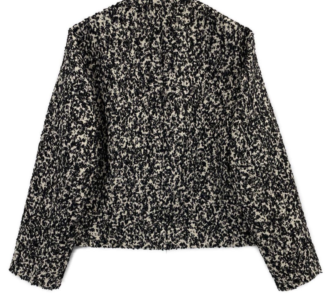 Drawer ドゥロワー ノーカラー ツイード ジャケット 36 ジャガード