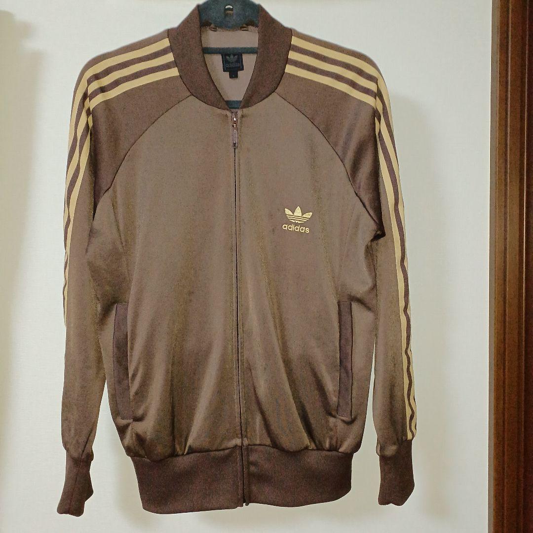 adidas】アディダス【トラックジャケット】Lサイズ【ブラウン＆ゴ