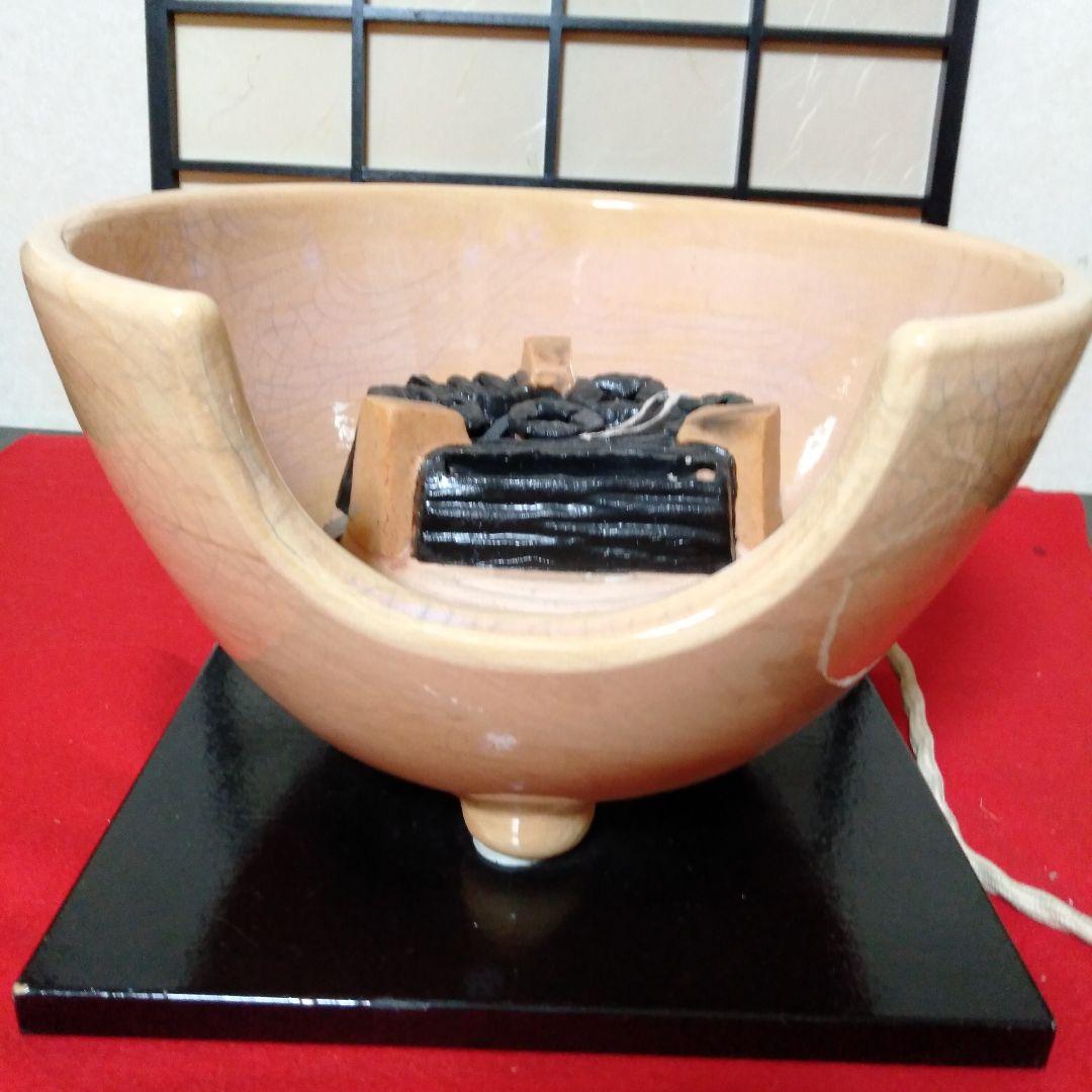 薩摩琵琶色　野々田式風炉型電熱器 茶道具 土風炉 紅鉢 電熱風炉 電熱式 枇杷色さつま風炉 紅鉢型 炭型