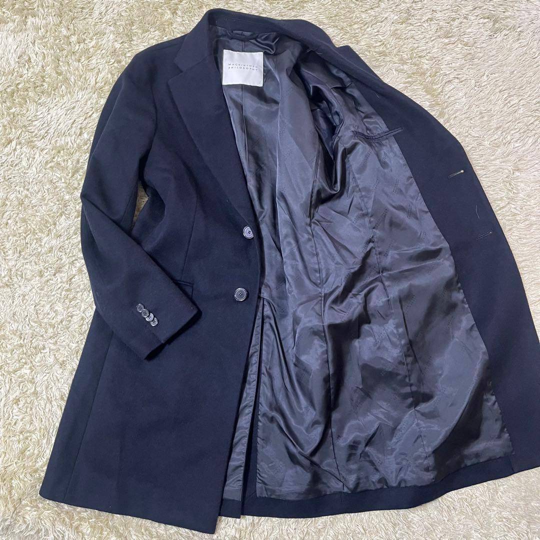 美品　マッキントッシュ　チェスターコート　カシミヤ　ショートビーバー　ロング ウールカシミヤビーバーチェスターフィールドコート(コート