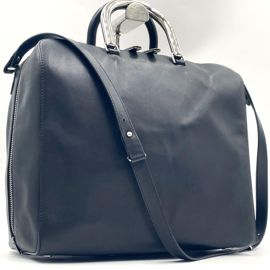 【入手困難】メゾンマルジェラ ブリーフケース 2way メタルハンドル 大容量 メゾンマルジェラ ブリーフケース 5AC ビジネスバッグ カーフ 黒 2WAY