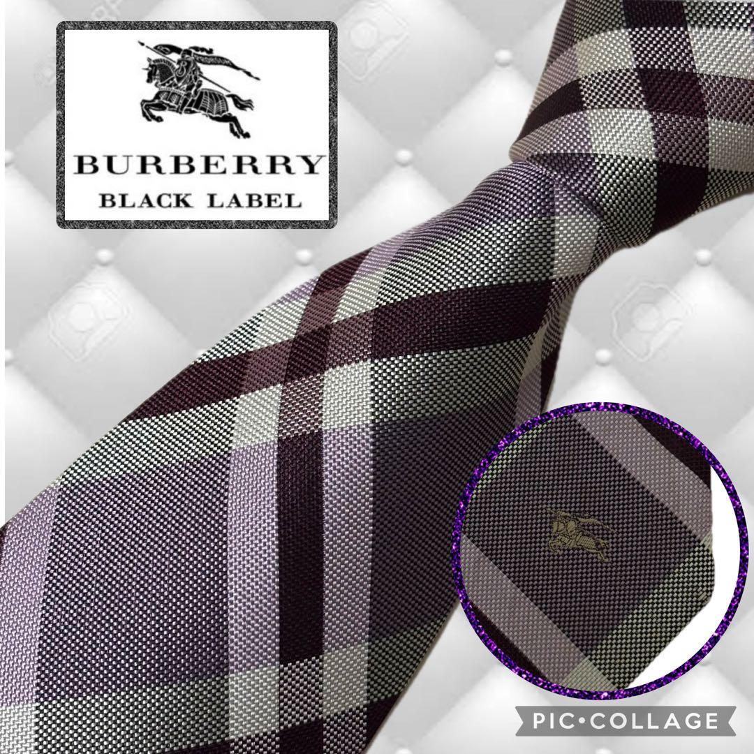 バーバリーブラックレーベル ネクタイ ノバチェック柄 ホース刺繍 春