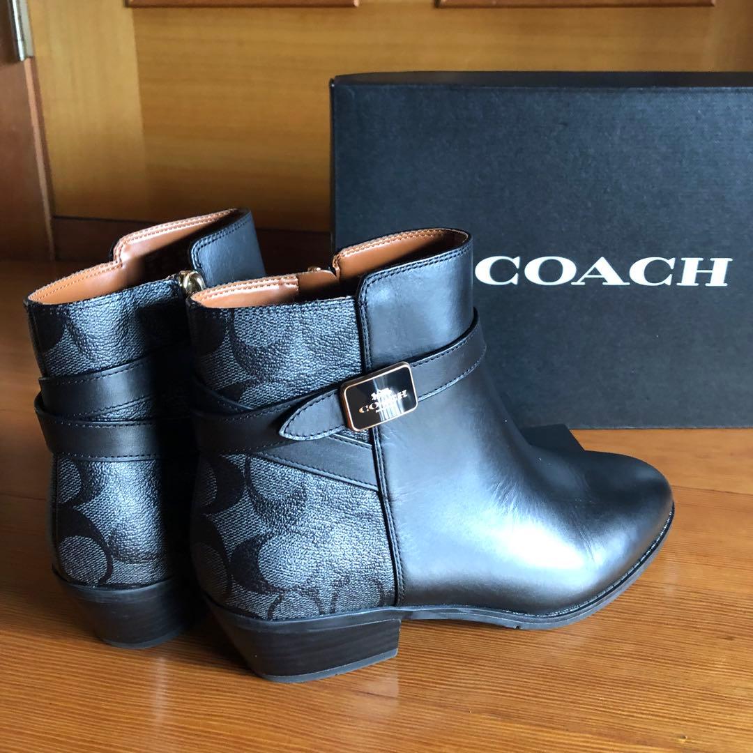 コーチ シグネチャー柄ショートブーツ ・サイズ：7.5c (24.5cm) - メルカリ