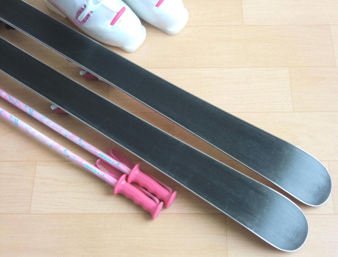 □□送料無料□KAZAMA□子供用スキー4点セット□126/23□WAX済