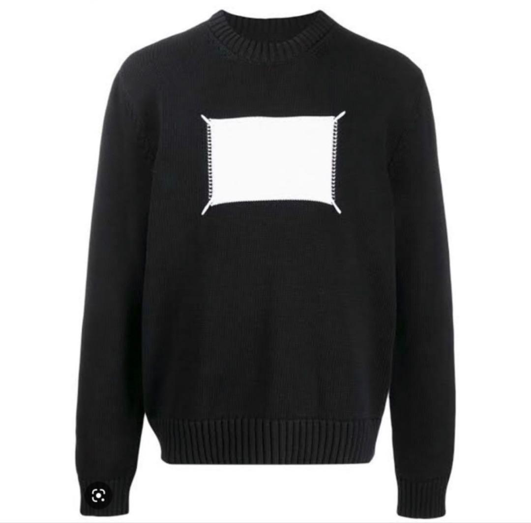 トップス Memory of Label knit L Maison Margiela 黒L新品 メゾンマルジェラ Memory of Label 4ステッチ ニット セーター