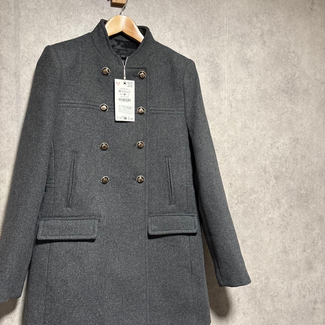 ZARA ウールダブルブレストコート M - メルカリ