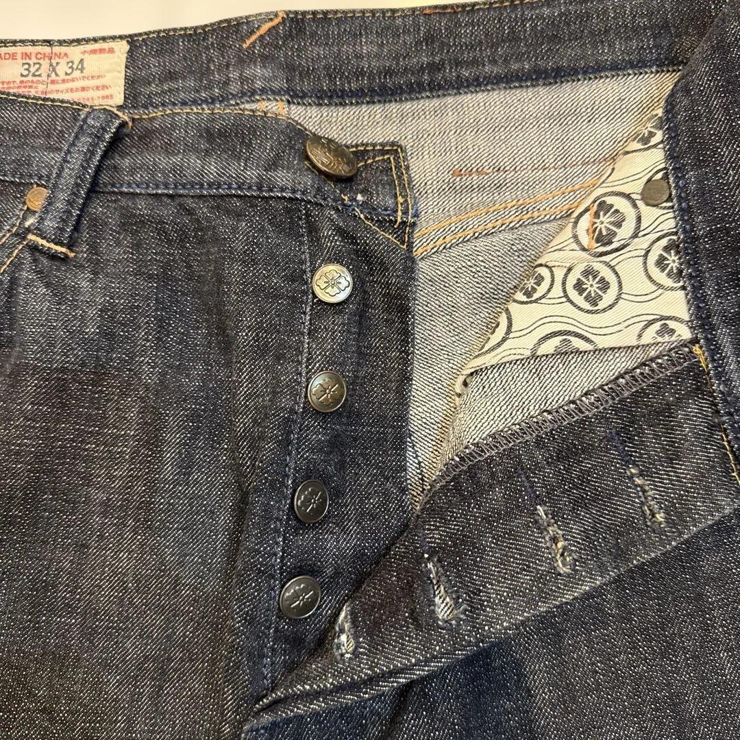 YAMANE EVISU デニムパンツ 32x34 ゴールドカモメ ホワイト - メルカリ