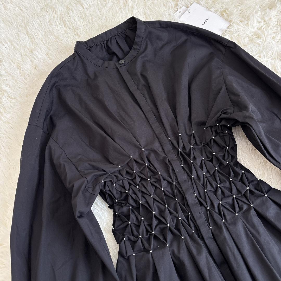 未使用級】Ameri BLOOM SHIRRING SHIRT ブラック - メルカリ